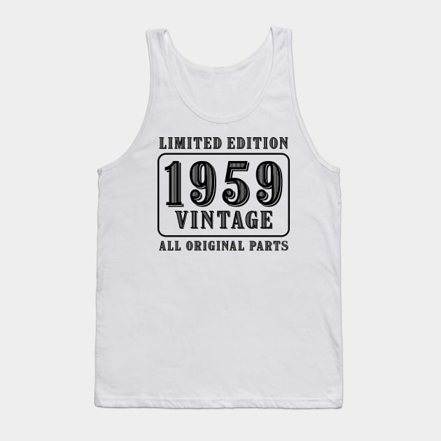 All original parts vintage 1959 limited edition birthday Tank Top by colorsplash